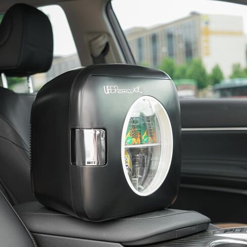 Uber Appliance UB-XL1 ثلاجة صغيرة محمولة شخصية 12 علبة تبريد وتدفئة حرارية للداخلية/الخارجية - غرفة النوم، المكتب، النوم، السيارة، القارب، RV - 110 فولت تيار متردد و12 فولت تيار مستمر متضمنة - أسود مطفي in Kuwait