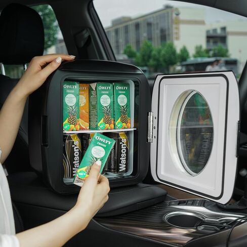 Uber Appliance UB-XL1 ثلاجة صغيرة محمولة شخصية 12 علبة تبريد وتدفئة حرارية للداخلية/الخارجية - غرفة النوم، المكتب، النوم، السيارة، القارب، RV - 110 فولت تيار متردد و12 فولت تيار مستمر متضمنة - أسود مطفي in Kuwait