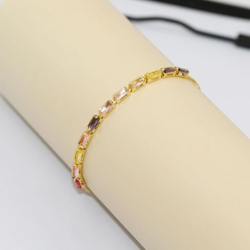 Gold Tennis Bracelets for Women Cubic Zirconia Tennis Bracelet Adjustable Gold Chain Womens Tennis Bracelet Colorful Crystal Ankle Bracelet Summer Beach Body Jewelry in Kuwait