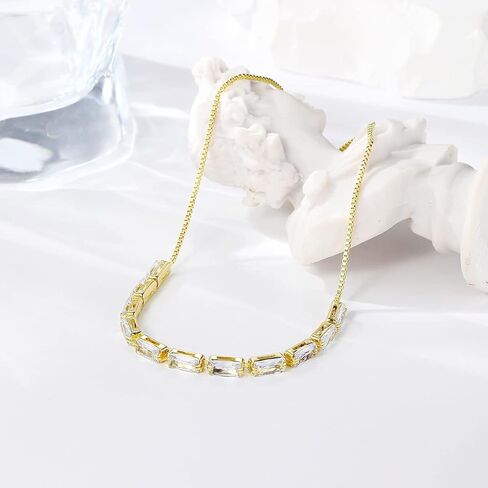 Gold Tennis Bracelets for Women Cubic Zirconia Tennis Bracelet Adjustable Gold Chain Womens Tennis Bracelet Colorful Crystal Ankle Bracelet Summer Beach Body Jewelry in Kuwait