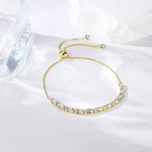 Gold Tennis Bracelets for Women Cubic Zirconia Tennis Bracelet Adjustable Gold Chain Womens Tennis Bracelet Colorful Crystal Ankle Bracelet Summer Beach Body Jewelry in Kuwait