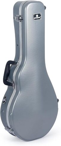 Crossrock ABS Hardshell Case-Fits Most A-Style Mandolins, with Interior Compartment, Backpack Straps-Silver (CRA862MASL) in Saudi Arabia
