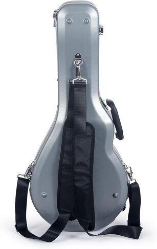 Crossrock ABS Hardshell Case-Fits Most A-Style Mandolins, with Interior Compartment, Backpack Straps-Silver (CRA862MASL) in Saudi Arabia