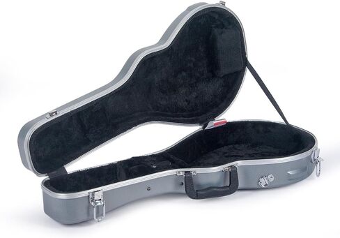 Crossrock ABS Hardshell Case-Fits Most A-Style Mandolins, with Interior Compartment, Backpack Straps-Silver (CRA862MASL) in Saudi Arabia
