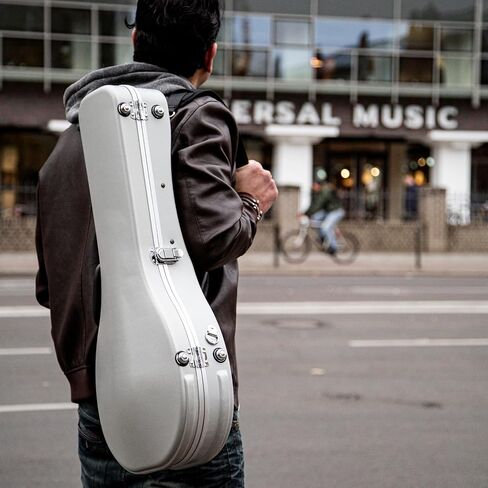 Crossrock ABS Hardshell Case-Fits Most A-Style Mandolins, with Interior Compartment, Backpack Straps-Silver (CRA862MASL) in Saudi Arabia
