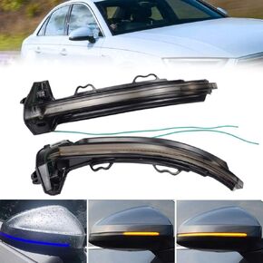Hacreyatu Dynamic LED Turn Signal Side Mirror Lights Indicator Blinker For Audi A4 A5 B9 S4 S5 RS5 2017 2018 2019 (Yellow)