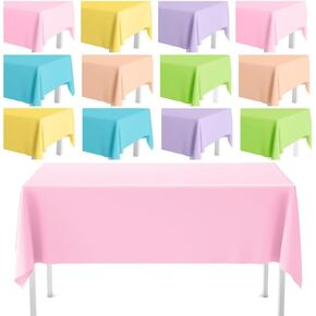 Kinlop 12 Pack Spring Disposable Tablecloth Assorted Color Plastic Tablecloth Ocean Themed Party Tablecloth for Boy Girl Birthday Party Wedding Picnic Shark Party Decorations