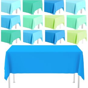 Kinlop 12 Pack Spring Disposable Tablecloth Assorted Color Plastic Tablecloth Ocean Themed Party Tablecloth for Boy Girl Birthday Party Wedding Picnic Shark Party Decorations