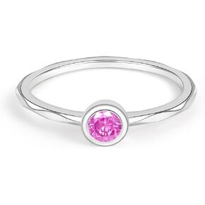 925 Sterling Silver Birthstone Stackable Rings for Women Simple Dainty Promise Finger Ring Mother Daughter Grandma Family Ring Jewelry Gifts for Her