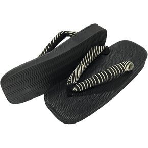 Edoten Japanese Traditional Sandals Setta Zori Made in Japan Black Brush marks Sponge sole Mens's Ladies'