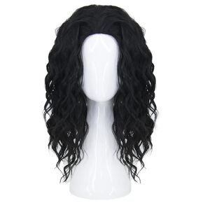 Wigs for Mens Black Curly Wig for maui Costume Men Long Black Wig Natural Cute Soft Wigs for Halloween Costume Party SL042BK