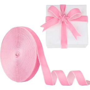 3/8 Inch Velvet Ribbon 10 Yards LVYOUIF Single-Sided Velvet Ribbon Trim Perfect for Christmas Trees Gift Wrapping Bouquets Wedding Decor and DIY Crafts Pink-10
