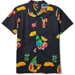 Roark Mens Gonzo De Palmas Button Down T-Shirt, Straight Bottom Camp Shirt, Chest Pocket