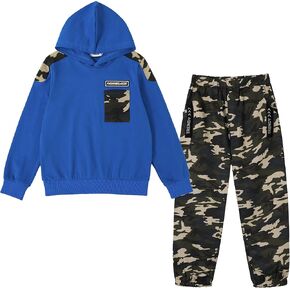 LOLANTA Camo Clothes for Boys Long Sleeve Hoodie and Pants Sets Kids 2 Piece Fall Outfits Sweatsuits