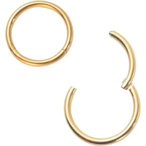 Afftiny Nose Ring Septum Hoop 20G/18G/16G/14G/12G 316L Surgical Stainless Steel Hinged Seamless Earrings, Diameter 5MM-16MM, Gold/Silver/Black/Rose Gold/Rainbow Color in Saudi Arabia