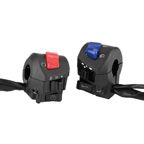 Right Hand Motorcycle Controls, Anauto 1 Pair Motorcycle 7/8inch Left and Right Handlebar Mount Switch with Horn and Ignition Control
