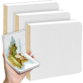 3 Pack Mini Watercolor Sketchbook 3.9x3.9 Inch Portable Small Watercolor Notebook 30 Sheets 300gsm Tearable Watercolor Paper for Sketches Painting, Natural White in Kuwait