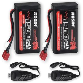 Hosim 4PCS 7.4V 1500mAh 15C Lipo Battery RC Lipo Batteries RC Car Remote Control Car Truck RC Boat Battery