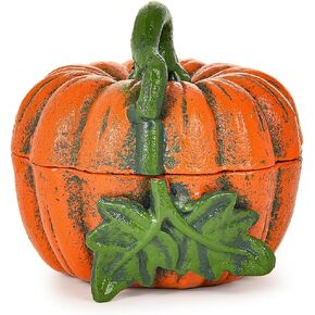 Sungmor Cast Iron Acorn Decorative Box, Vintage Trinket Box Small Storage Jar with Lid, Candy Snack Nuts Container, 5.3" Hand Painted Acorn Shape Art Box, Halloween, Thanksgiving, Fall Table Decor