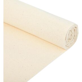 Nature Linen Needlework Fabric 100% Cotton Muslin Fabric, 63x19 Inch Plain Solid Colour Linen Fabric Cloth Cotton Fabric Bleached Natural Unbleached for Sewing Clothing and Handicraft Production