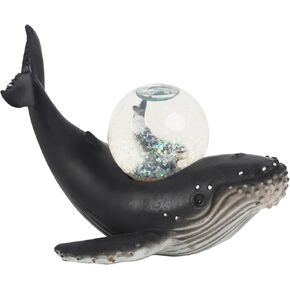 Ocean Themed Snow Globe (Humpback Whale Mama with Baby on Back)