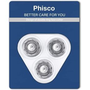 Phisco Electric Shaver Razor for Men with Floating Rotary Razor Ipx7 Led Display Rechargeable Dry/Wet Men's, Electric Shavers for Men Face with Pop-Up Beard Trimmer for Father Day Gifts