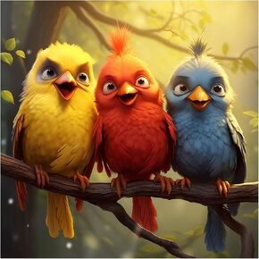 Sanjee Diamond Painting Kits for Adults, 5D DIY Birds Diamond Art Kits for Beginners, Round Full Drill Diamond Dots Paintings Diamond Painting for Home Wall Decoration Gift, 12x12inch