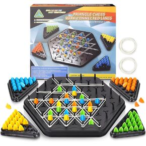 Triggle Rubber Band Game, Chain Triangle Chess Game Set Desktop Board Interactive Game for Kids Adult Family Party，2-4 Palyersf