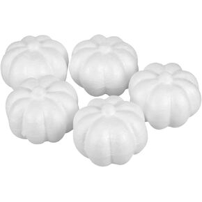 Abaodam Pumpkin Model 5pcs Rustic Harvest White Artificial Pumpkins Foam Pumpkins Ornaments for Halloween Thanksgiving Fall Autumn Table Centerpiece DIY Projects Pumpkin Decorating