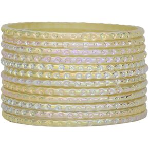 JD'Z COLLECTION Indian Costume Bangles Shine Bracelet Glass Bangle Wedding Ethnic 12 Bangles Set For Women Traditional Bangles