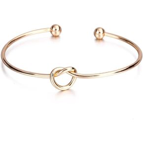 3PCS Forever Love Knot Infinity Bracelets for Women,Silver Rose Gold Cuff Bangle Bracelets for Women Wedding Birthday Graduation Gifts