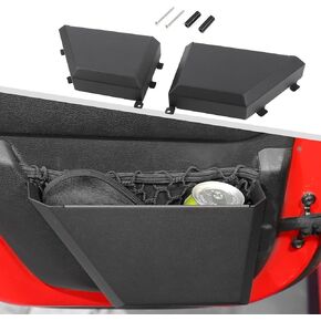 Jimen for JK Door Pockets, 2 Pack Metal Rear Door Side Storage Pockets Organizer Box Compatible with Jeep Wrangler JKU 4 Door 2011-2018