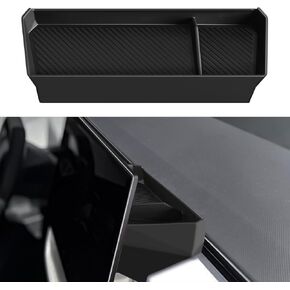 Dashboard Screen Organizer Tray For Tesla Cybertruck Storage Behind Screen Tray Silicone Material For Cybertruck Accessories, Black