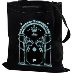 PXTIDY Lord Rings Inspired Tote Bag LO-TR Dwarf Doors Shoulder Bag Lord Rings Movie Gift Inspirational Movie Fans Gift