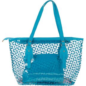 TENDYCOCO Jelly Beach Bag Tote Bags for Women Tote Bag for Women with Zipper Summer Beach Bags Clear Tote Bag