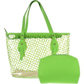 TENDYCOCO Jelly Beach Bag Tote Bags for Women Tote Bag for Women with Zipper Summer Beach Bags Clear Tote Bag