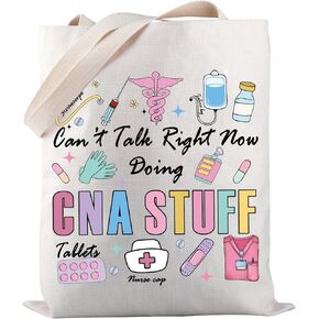 PWHAOO Certified Nurse Assistant Tote Bag Can’t Talk Right Now Doing CNA Stuff Tote Bag CNA Appreciation Gift