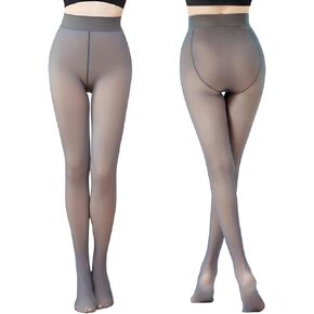 FLORENCE IISA Winter Fleece Lined Tights for Women Warm Fake Translucent Nude Tights Fleece Pantyhose
