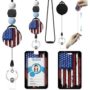 Magic Bottle Lanyards for Id Badges and Keys, Retractable ID Badge Holder with Silicone Beaded Lanyard, Cute Whimsical Name Tag Card Holder Unique Office Gifts for Women Teachers Student