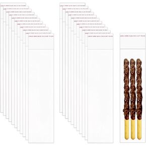 DecorBess Clear Long Cello Bags 2x8'' 100pcs Crystal Sealed Clear Bags 2mil Self Sealing Adhesive Resealable Cellophane Bags for Bakery Cookies Candies Jewelry Crafts Candles