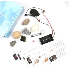Gemstones and Crystals Science Kit for Kids – Includes Geoges and Ruby, Shungite, Labradorite, Mica,Yooperlite, Iceland Spar and Pumice Stone, A Educational Geology Sets for Boys and Girls