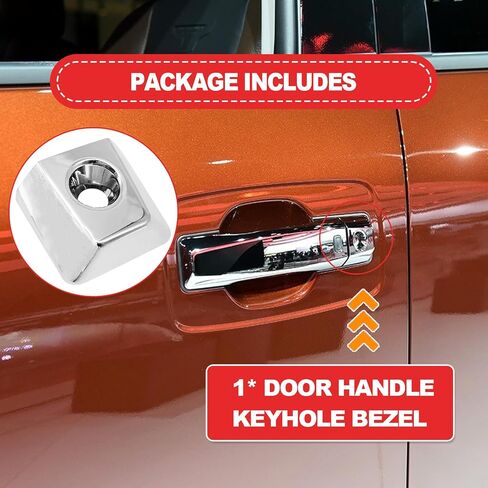 Door Handle Keyhole Frame Cover, Compatible with Nissan Armada Titan, Infiniti QX56, Replaces# 80647-ZC00A 80647-9FU0B,Silver in Kuwait
