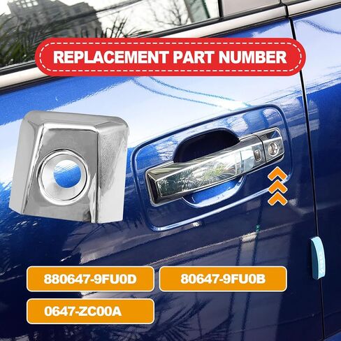 Door Handle Keyhole Frame Cover, Compatible with Nissan Armada Titan, Infiniti QX56, Replaces# 80647-ZC00A 80647-9FU0B,Silver in Kuwait