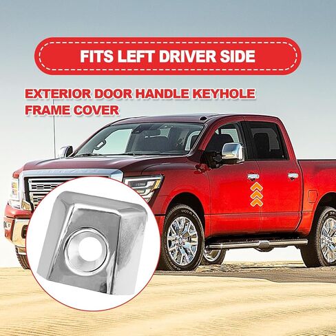 Door Handle Keyhole Frame Cover, Compatible with Nissan Armada Titan, Infiniti QX56, Replaces# 80647-ZC00A 80647-9FU0B,Silver in Kuwait