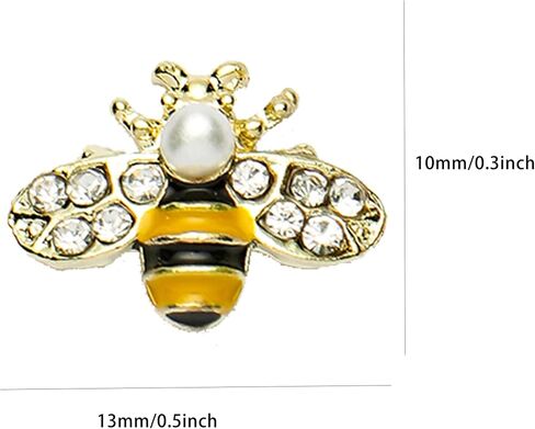 20pcs 3D Golden Bee Nail Art Charms Set for Cute Golden Bee Nails Crystal Chrome Y2K Acrylic Nail Art Supplies Accessories DIY Nail Decoration Gift in Saudi Arabia