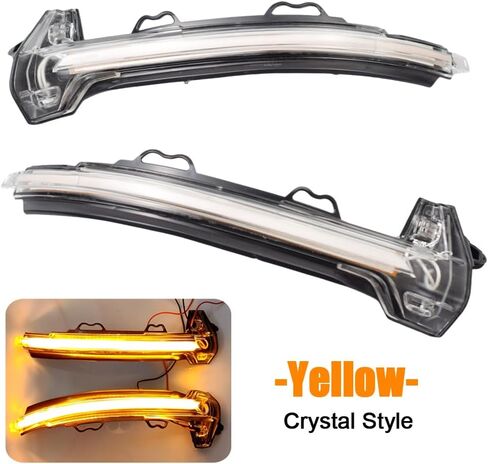 Hacreyatu Dynamic LED Turn Signal Side Mirror Lights Indicator Blinker For Audi A4 A5 B9 S4 S5 RS5 2017 2018 2019 (Yellow) in Kuwait