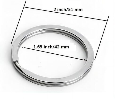 Bamboo's Grocery LoKii 50 Pcs 2 Inches Split Key Rings Bulk, Metal Keychain Rings, Silver in Saudi Arabia