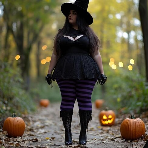 MANZI 2 Pairs Women's Plus Size Colored Striped Tights 40D Nylon Striped Pantyhose for Halloween Christmas in Kuwait