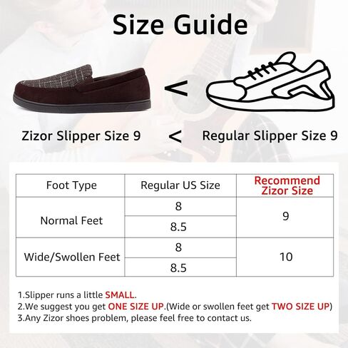 Zizor Men's Lightweight House Slipper with Memory Foam, Cozy Closed Back Bedroom Slipper for Indoor Outdoor, Gift for Father/Dad in Kuwait