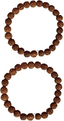 NAISHA Rudraksha Stretchable Bracelet Rudraksha 5 mukhi Paanch mukhi 5 face Bracelet for Meditation Yoga 8 mm Size in Saudi Arabia